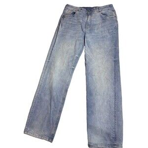 M.Society Tomi Mens Jeans 34x34 Relaxed Fit Straight Leg Light Wash Stretch